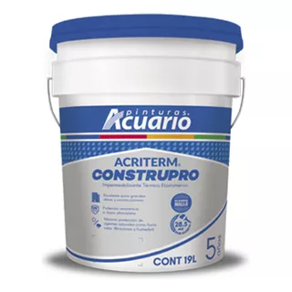 Impermeabilizante Acuario Construpro 5 Años 19 Lts Blanco