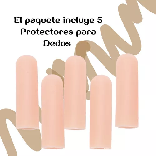 Protectores Para Dedo Silicona Resistente Elástico Set 5pz F Color Beige