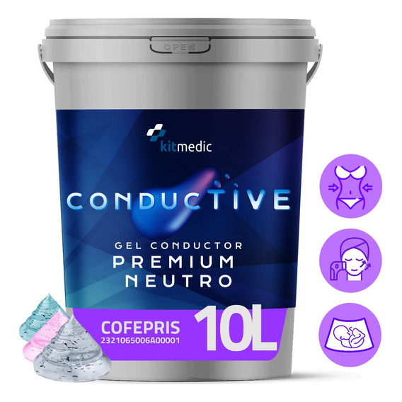 Gel Conductor Ultrasonido Cavitación 10lt Azul Rosa Y Neutro