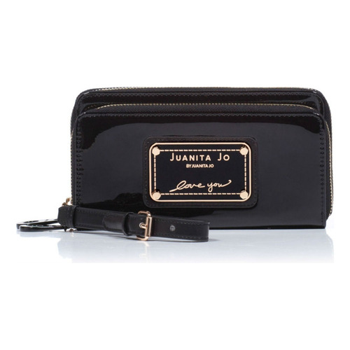 Billetera Juanita Jo All in One color negro - 10cm x 19cm