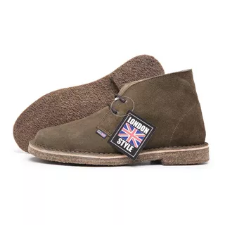 Desert Boots Estilo Inglesa De Couro E Solado Crepe L.s.