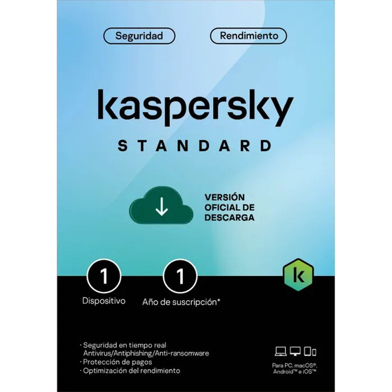 Antivirus Kaspersky Standard Para 1 Dispositivo Por 1 Año