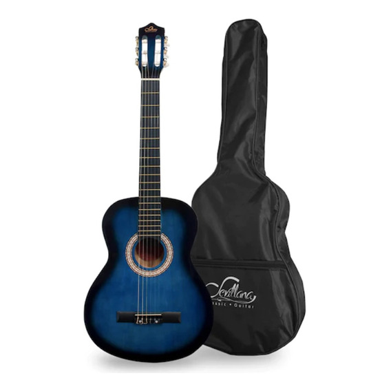 Guitarra Clasica Sevillana 8455 30 Pulgadas Azul + Funda Para Niños