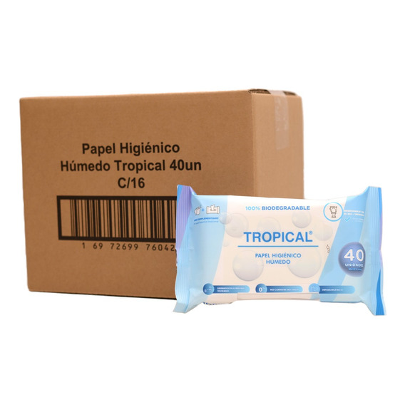 Papel Higiénico Húmedo Tropical Caja 16x40un