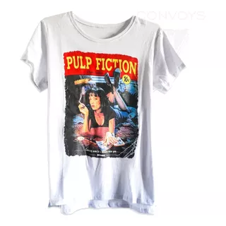 Remera Pulp Fiction - Nevada - Blanca - Negra - Mujer - Rock