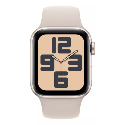 Apple Watch SE GPS (2da Gen) • Caja de aluminio blanco estelar de 44 mm • Correa deportiva blanco estelar - S/M