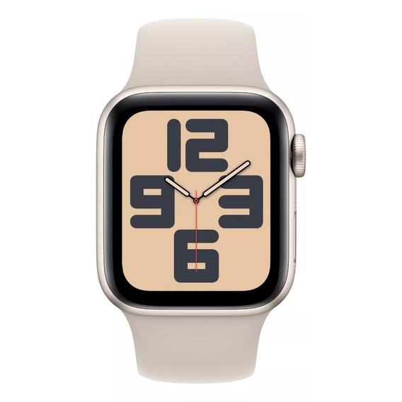 Apple Watch SE GPS (2da Gen) • Caja de aluminio blanco estelar de 44 mm • Correa deportiva blanco estelar - S/M - Distribuidor Autorizado