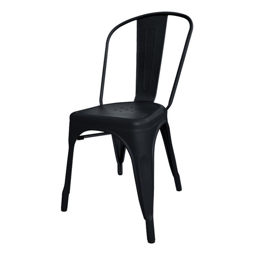 Silla Tolix Metálica 24hs - C - Desillas Estructura De La Silla Tono Negro Mate