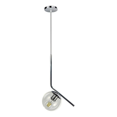 Colgante 1 Luz Ballon Cromo Y Vidrio Apto Led E27 Moderno