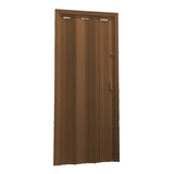 Porta De Correr Sanfonada Pvc Multilit 210cmx60cm Mogno