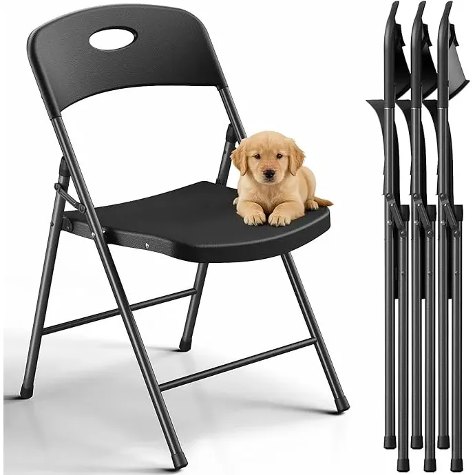 Conjunto De 4 Cadeiras Dobráveis De Metal Resistentes
