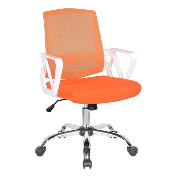 Silla Ads Ejecutiva Destiny Reclinable Mesh Ergonómica Color Blanco/naranja