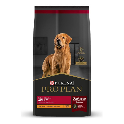 Alimento Pro Plan OptiHealth Pro Plan para perro adulto de raza mediana sabor pollo y arroz en bolsa de 3kg