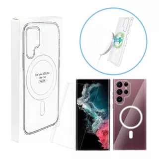 Funda Carga Magnética Para Samsung S22 Ultra Magsafe Color Transparente Liso