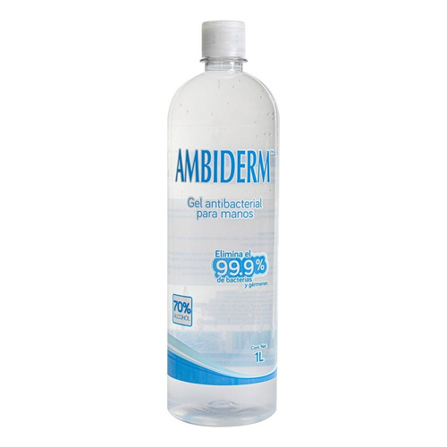 Gel Antibacterial Ambiderm Frasco De 1 Litro Alcohol 70% Fragancia Sin fragancia