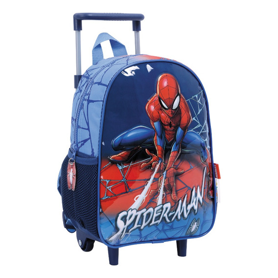 Spiderman - Mochila Basica 30cm Con Carro Web Line - 38201a