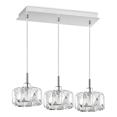 Colgante 3 Luces Mery Cristal Apto Led G9 Deco Moderno Pal