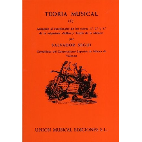 Teoria Musical I Teoria Mu 1, De Segui, Salvador. Editorial Union Musical En Inglés