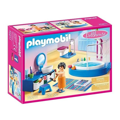 Figura Armable Playmobil Baño Con Accesorios 51 Piezas