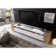 Mueble De Tv Moderno Lacado Y Madera Natural  Ref: Lan  