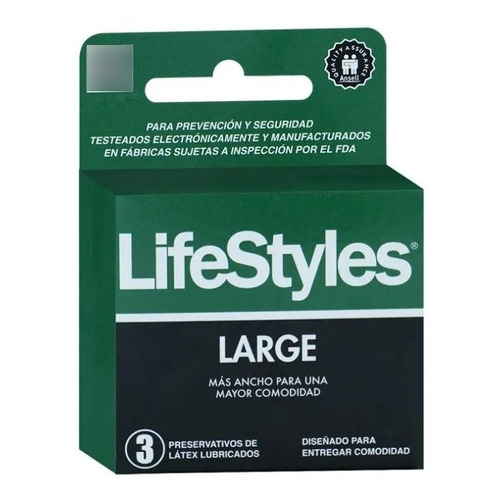 Lifestyles Large 3 Preservativos Lubricados Super Long Xl