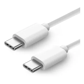 Cabo Carregador Usb Tipo-c Para Tipo-c 1 Metro 2 Pontas Cor Branco