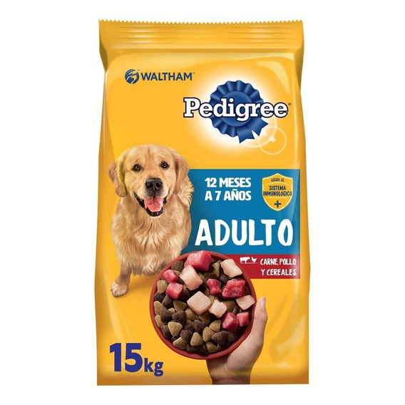 Pedigree Alimento Seco Perro Adulto Carne Pollo Cereal 15kg