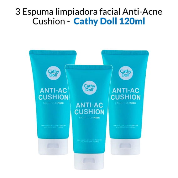 3 Espuma Limpiadora Facial Anti-acne Cushion  Cathy Doll 