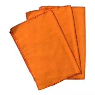 Flanela Laranja 100% Algodão 28x38 Para Limpeza 120 Unidades Cor Laranja