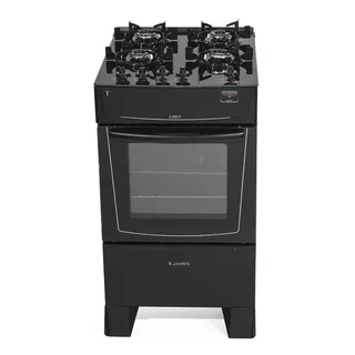 Cocina James C 690 V A Gas Con Encedido Eléctrico 4 Hornallas - Negro - 220v - Puerta Con Visor