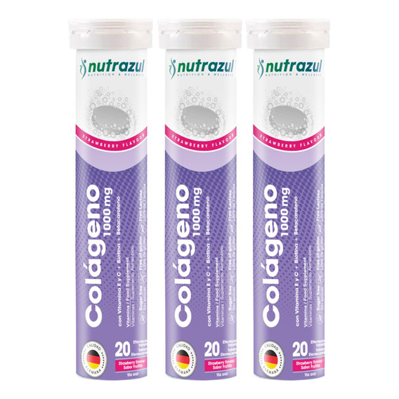 Colágeno Hidrolizado 1000 Mg Nutrazul Tab Eferves (pack 3 U)