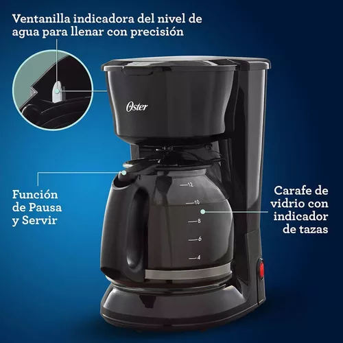 Cafetera Oster 12 Tazas Negro