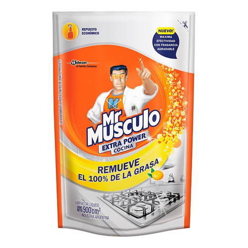 Limpiador Mr Músculo Extra Power limón en doypack 900ml