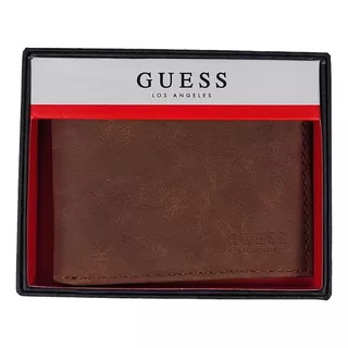 Carteira Masculina Guess Original Em Couro Trifold Ns Brown