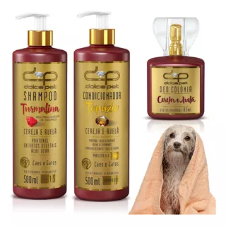 Kit Dolce Pet Shampoo Para Cães Condicionador 500ml+colonia