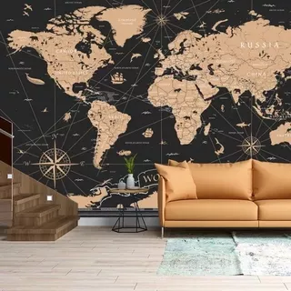 Papel Parede Autocolante Revestimento Adesivo Mapa Mundi 8m²