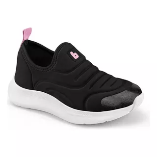 Tênis Infantil Bibi Action Preto Com Rosa Flamingo