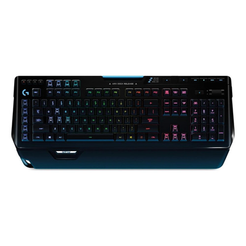 Teclado gamer Logitech Serie G G910 Orion Spectrum QWERTY inglés US color negro con luz RGB