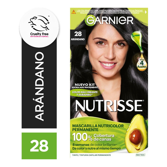 Kit De Tintura Permanente Nutrisse De Garnier Tono Tono 28 Arandano