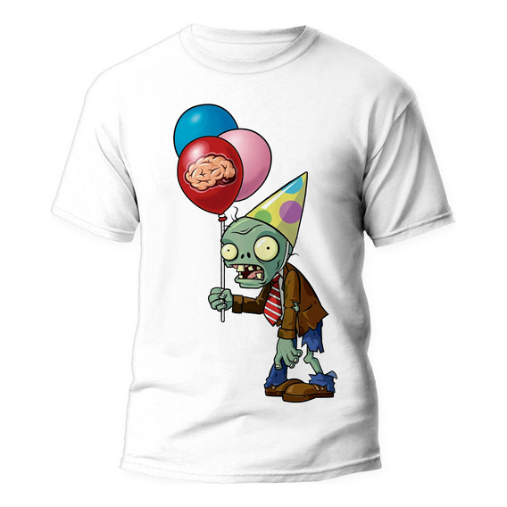 Playera Plantas Vs Zombies Zombi Con Globo #2977