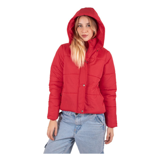 Campera Mujer Lisa Con Capucha Nueva Abrigada Camperon 