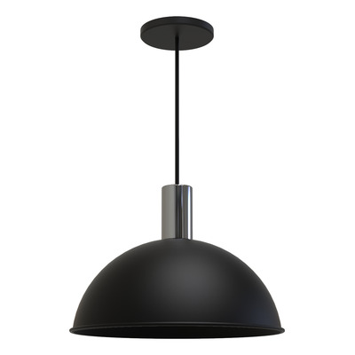 Colgante Campana Con Borde Bell 17 Negro  Cromo Apto Led