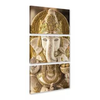 Quadro Decorativo Ganesha Lindo  3 Peças 120x60