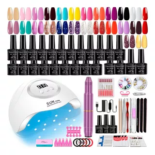 Kit De Uñas Semipermanente + Drill Pulidor  + Lámpara 150w