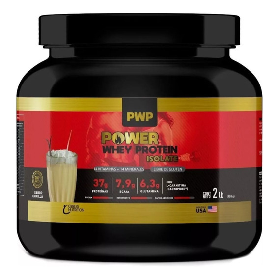 Suplemento en polvo Cibeles  PWP Whey Protein Isolate proteína sabor vainilla en pote de 908g