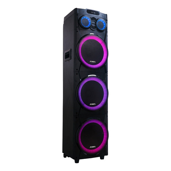 Torre De Sonido Aiwa 16000w Portátil Con Bluetooth Color Neg