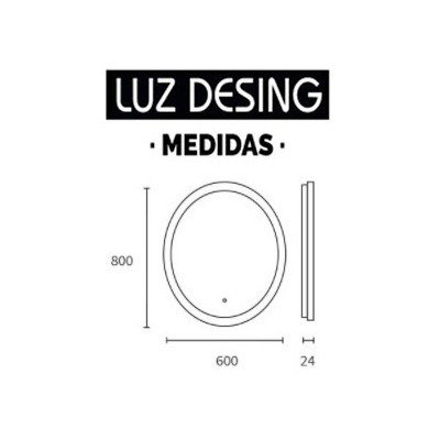 Aplique Espejo Luces Led Tactil Ovalado Baño Pared N8