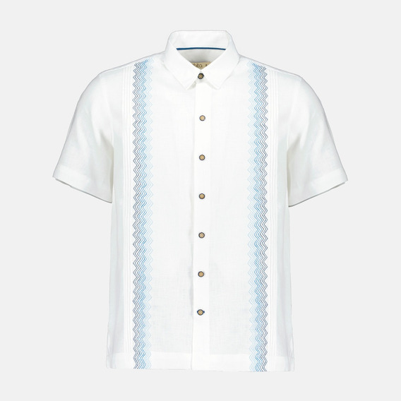 Camisa Guayabera Manga Corta De Lino Mod Raziel