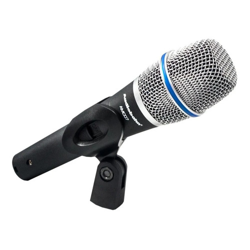 Microfono Profesional Metalico Audiobahn Base Funda Cable 07 Color negro con plata