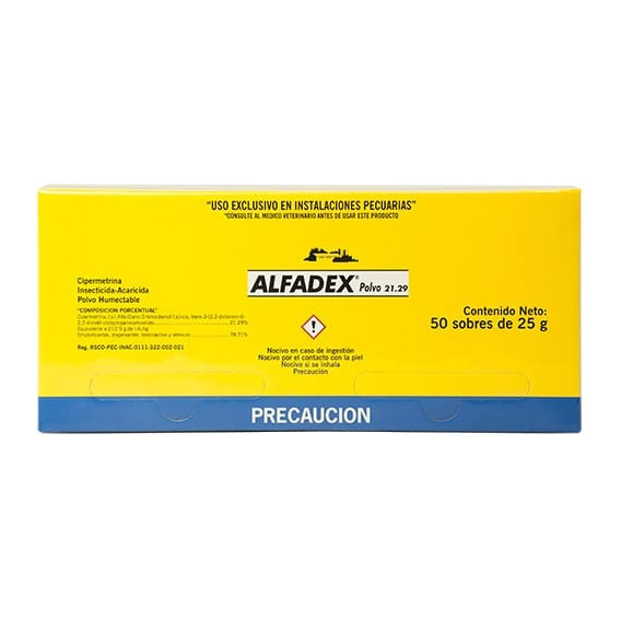 Alfadex Polvo Insecticida 50 Sobres De 25gr C/u